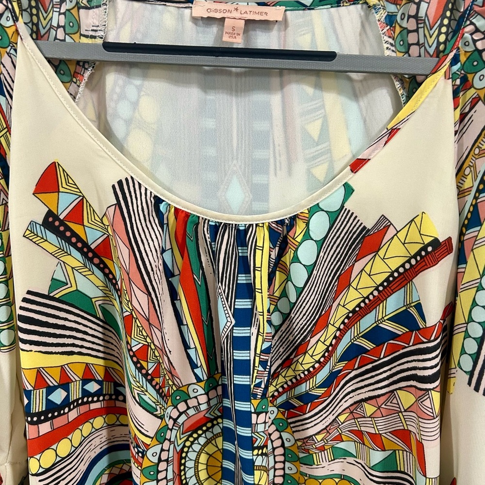 Gibson Latimer Boho Western cold shoulder dress size S - Picture 3 of 6